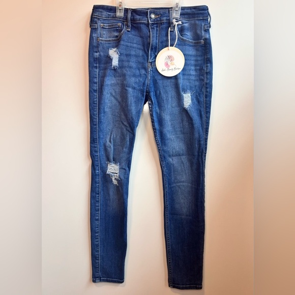 Hollister Denim - Hollister Blue High Rise Jeans with Distressed Details size 5S